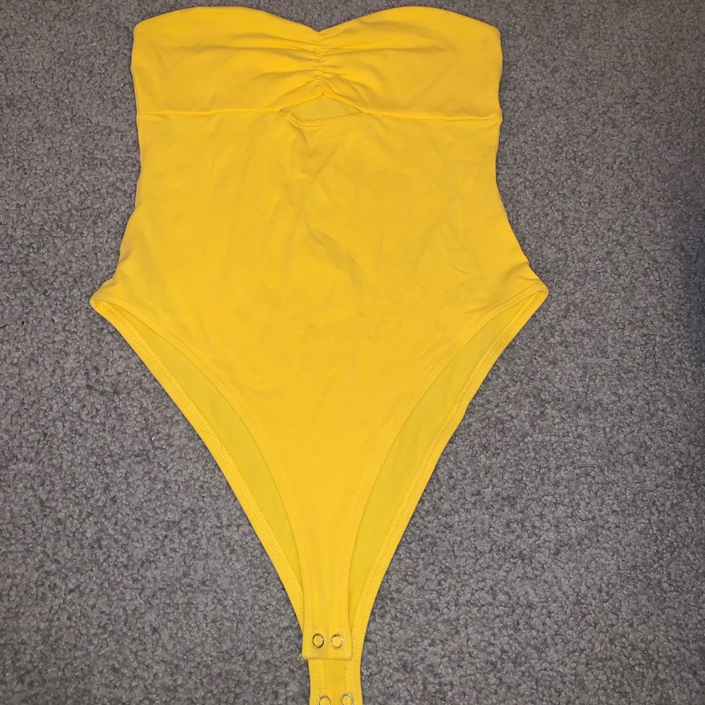 forever 21 strapless cut out bodysuit